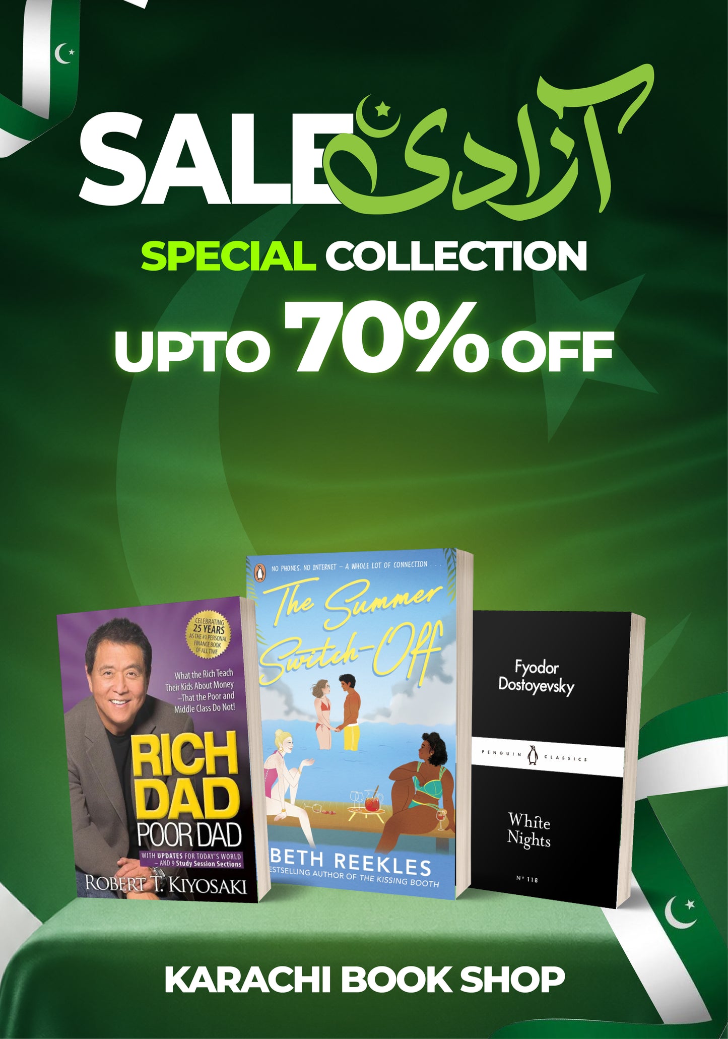 Rich Dad Poor Dad, The Summer Switch-Off & White Nights (3 Books Set)