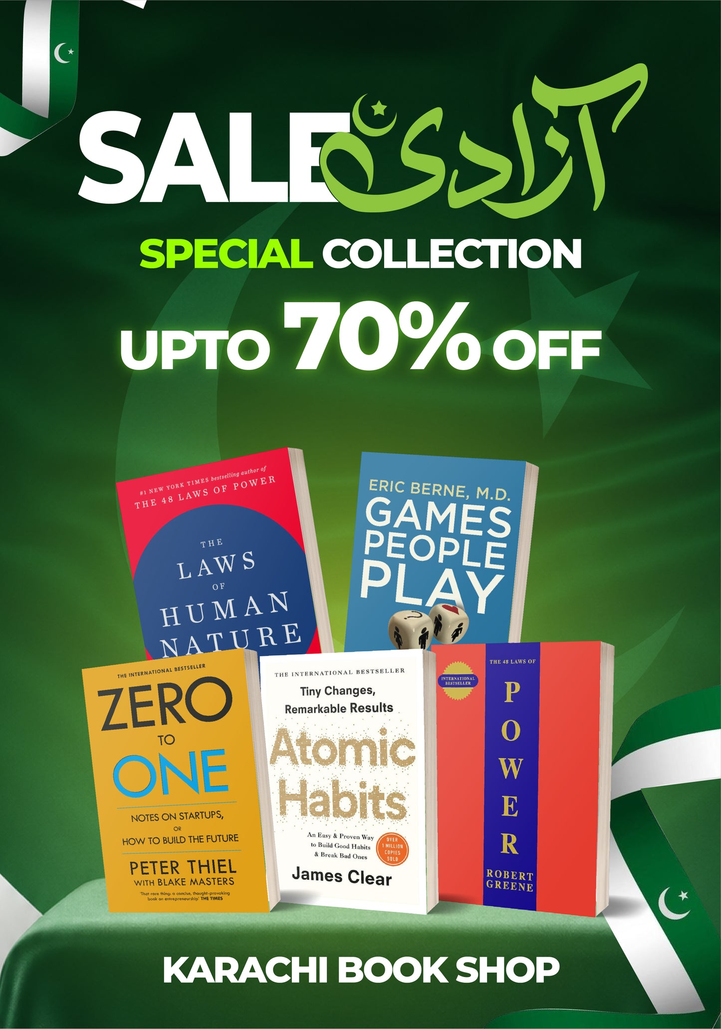 The Laws of Human Nature, Games People Play, Zero to One, Atomic Habits, The Power
